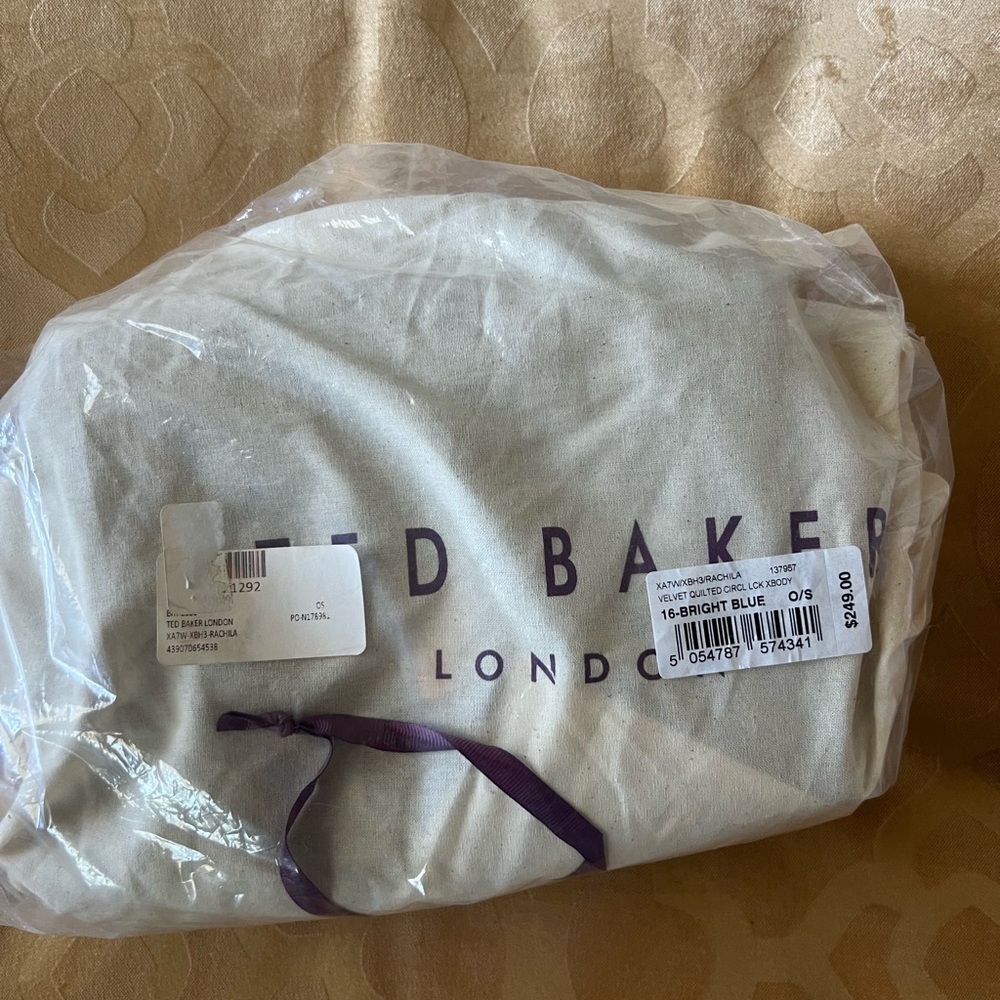 Ted Baker London Royal Blue Velvet Crossbody Bag - Picture 6 of 6